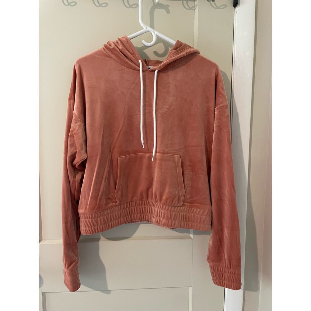 NWT Love, Fire Peach Velvet Long Sleeve Hoodie